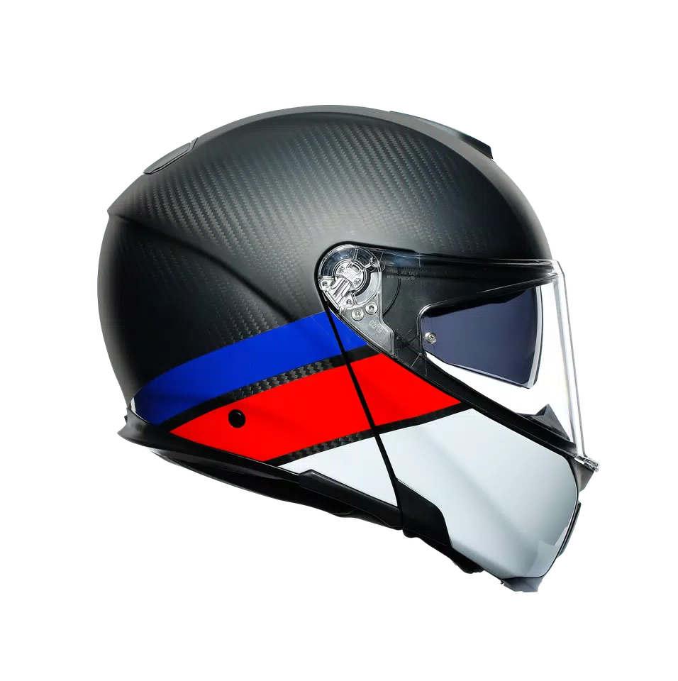 SPORTMODULAR LAYER CARBON/RED/BLUE -  MOTORBIKE FLIP UP HELMET E2205 -  - 3
