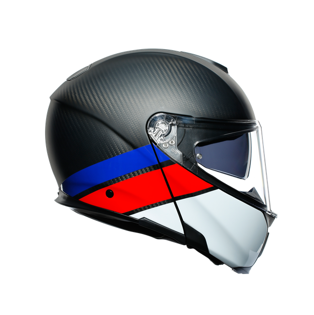 sportmodular-layer-carbon-red-blue-motorrad-modularhelm-e2205 image number 2