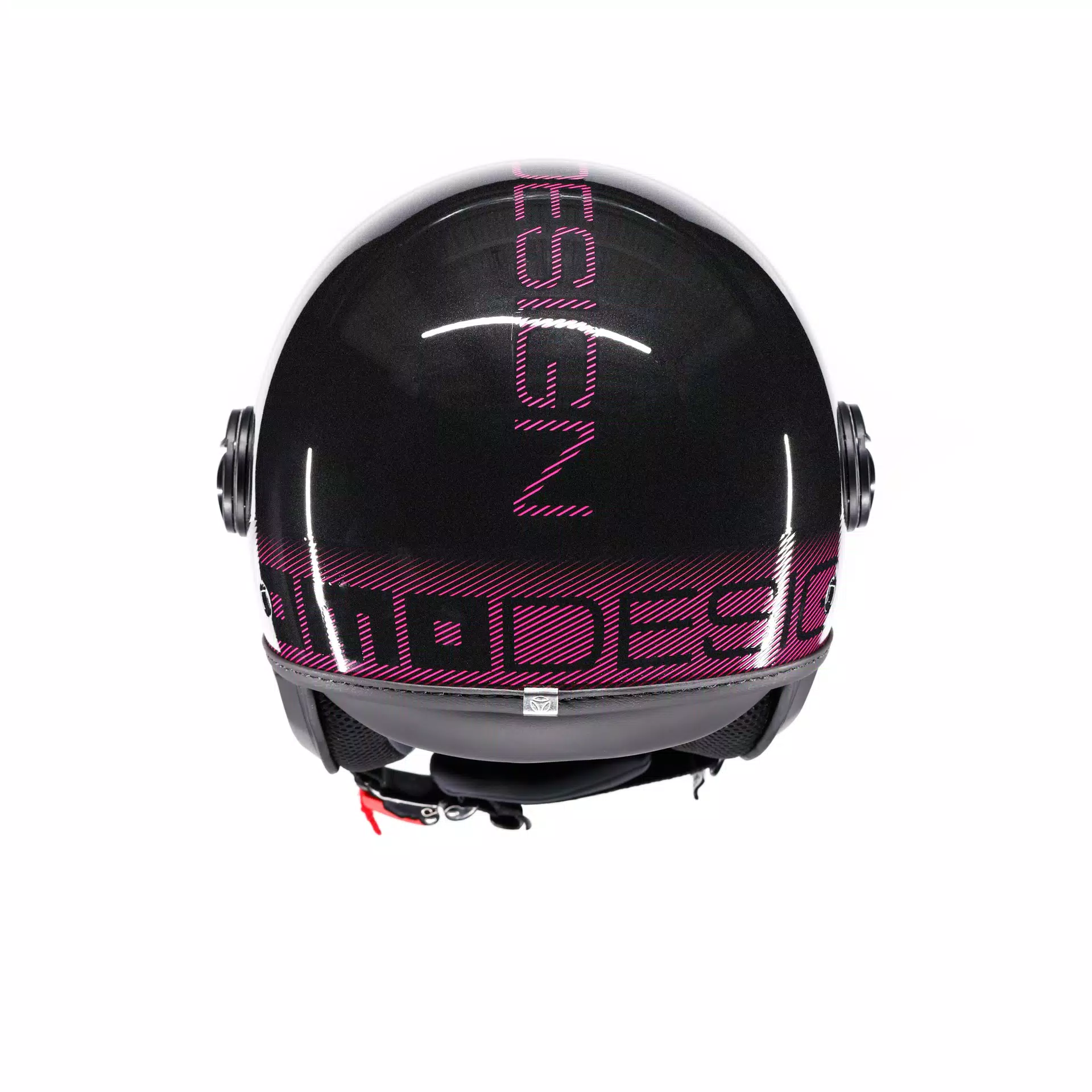 MOMODESIGN FGTR CLASSIC STRIPES GLITTER/FUCSIA  - JET HELMET WITH VISOR E2206