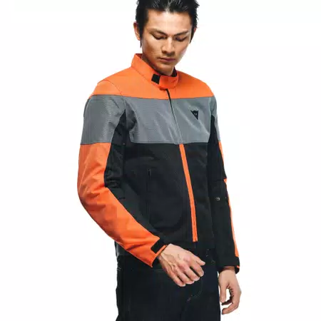 ELETTRICA AIR TEX - MEN'S MOTORCYCLE JACKET IN FABRIC - BLACK/FLAME-ORANGE/CHARCOAL-GRAY - 3