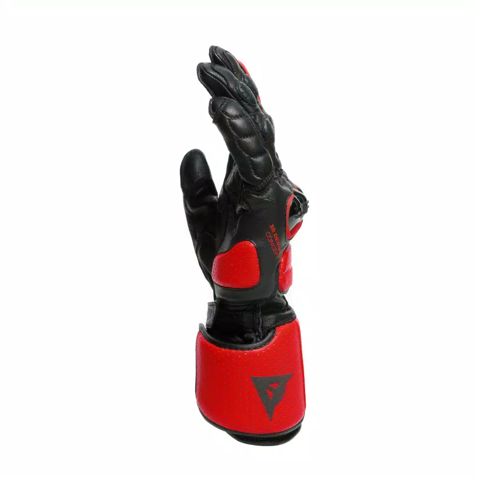 IMPETO - MEN'S MOTORCYCLE LEATHER GLOVES | BLACK/LAVA-RED