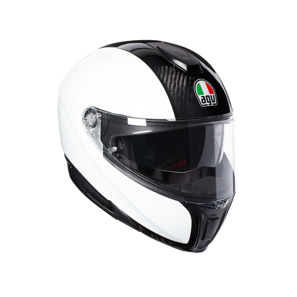 Casco de motocicleta de turismo Sportmodular Agv E05 Solid Plk Carbono Blanco Cascos AGV Dainese Tienda Oficial Dainese