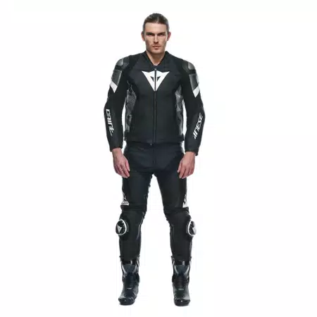 AVRO 5 - MEN'S MOTORCYCLE LEATHER JACKET - BLACK/WHITE/ANTHRACITE - 3