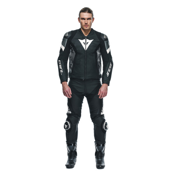 avro-5-leather-jacket-black-white-anthracite image number 2