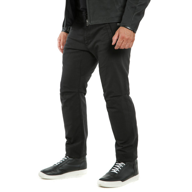 chinos-pantaloni-moto-in-tessuto-uomo-black image number 2