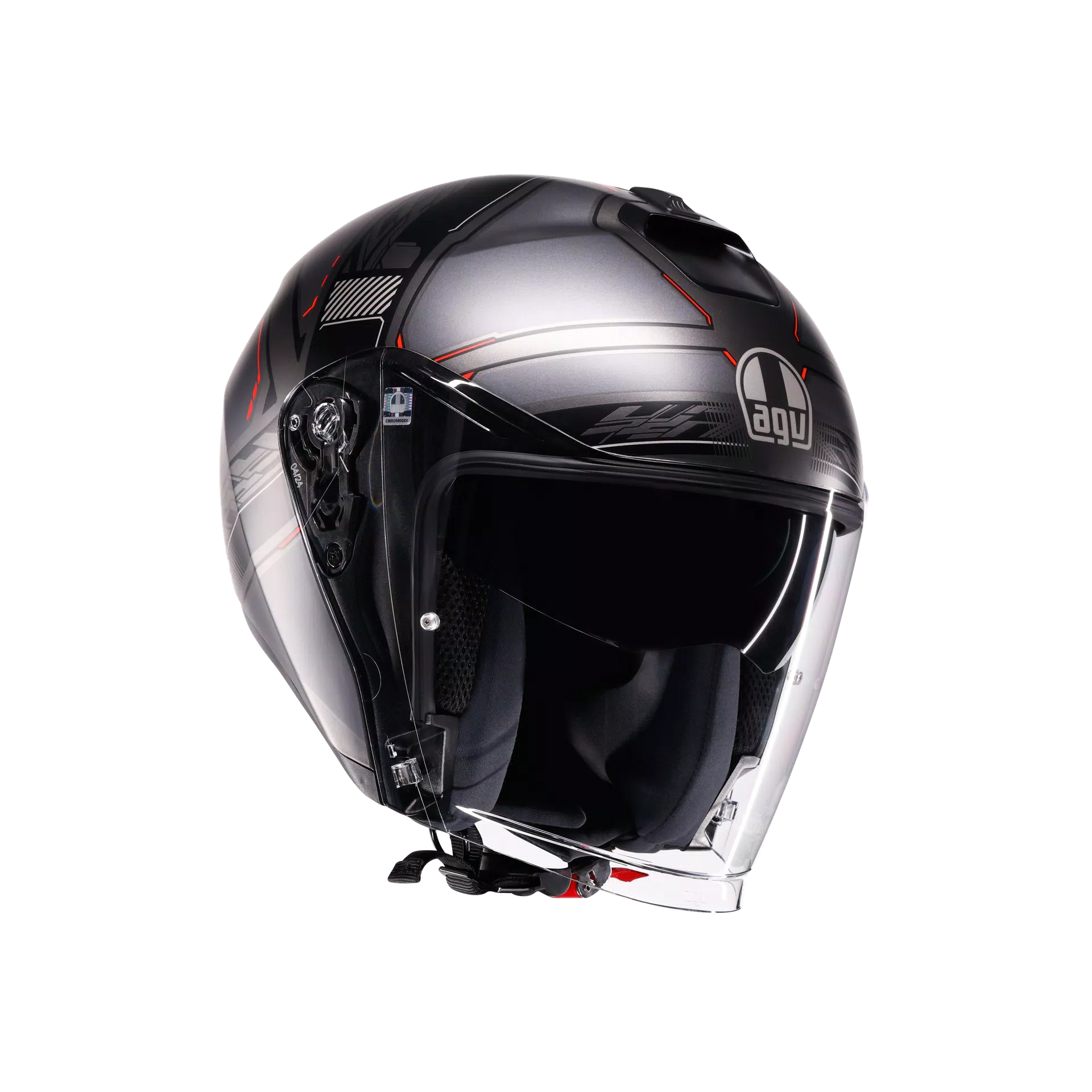 IRIDES AGV E2206 - ZAGABRIA MATT GUNMETAL/RED