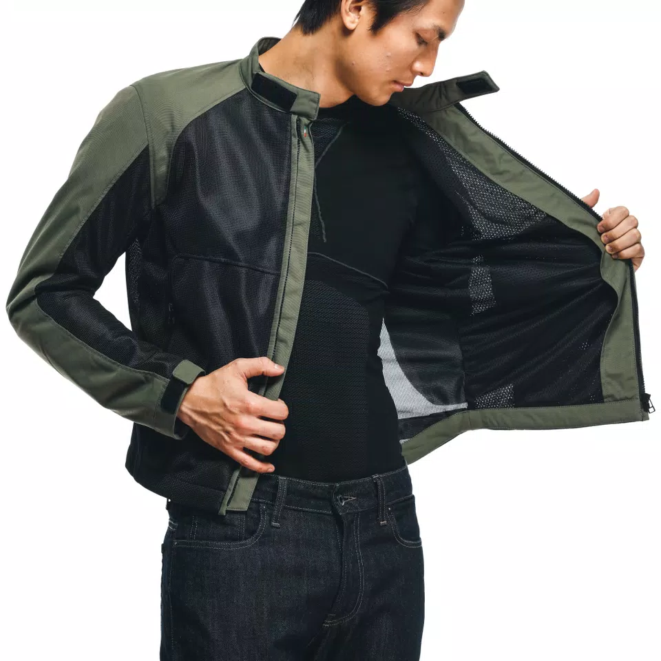SEVILLA AIR TEX - MEN'S SUMMER MOTORCYCLE JACKET IN FABRIC - BLACK/GRAPE-LEAF - 12