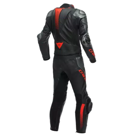 LAGUNA SECA 5 - MEN'S 2-PIECE MOTORCYCLE LEATHER SUIT - BLACK/ANTHRACITE/RED-FLUO - 2