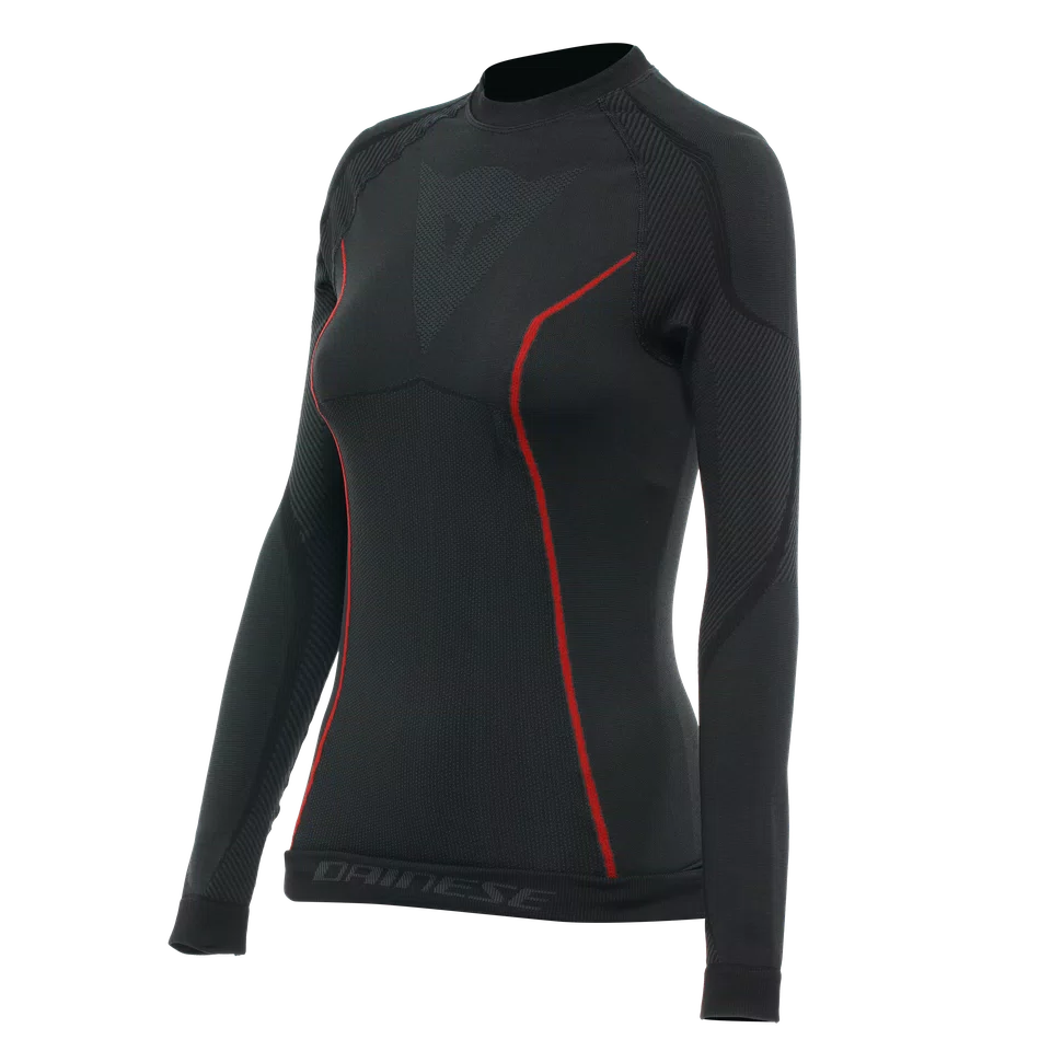 MAGLIA TERMICA MOTO MANICHE LUNGHE DONNA BLACK RED Dainese