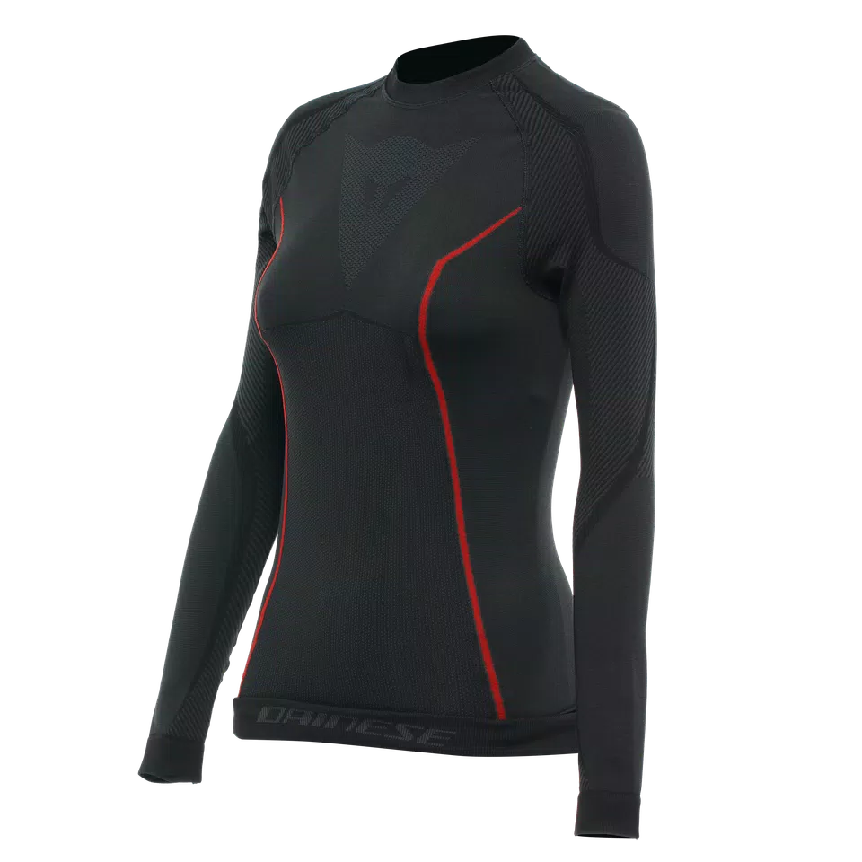WOMEN'S MOTORCYCLE LONG-SLEEVE THERMAL TEE - BLACK/RED - 1