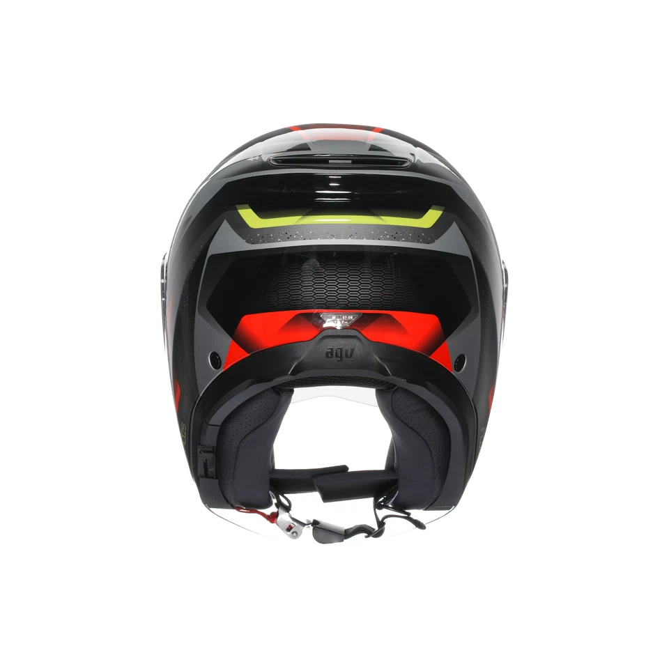 Casco Integrale Caberg Avalon Giga - Opaco Nero/Giallo Fluo/Rosso Fluo - Taglia M Con Visiera Doppia