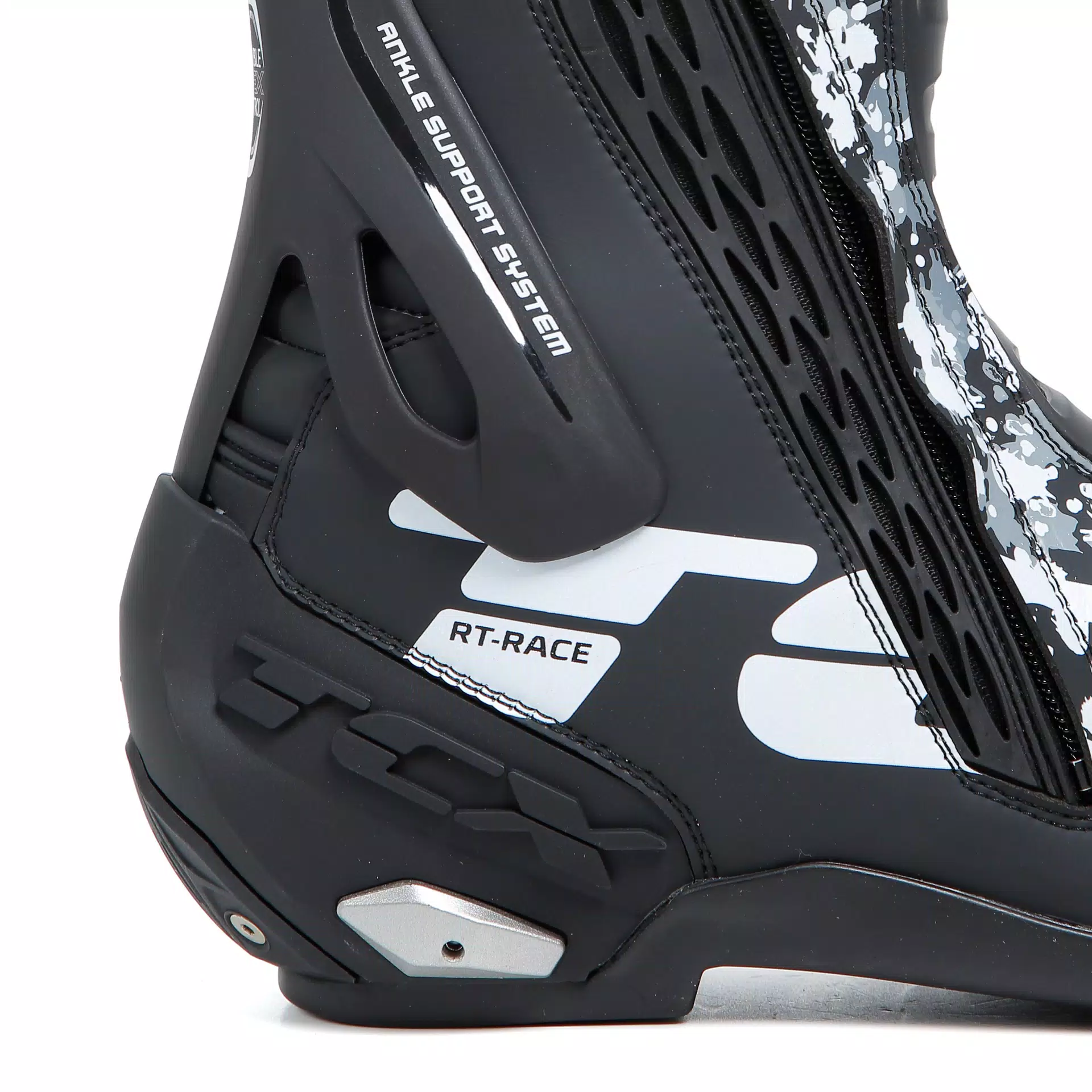 RT-RACE MEN'S MOTORCYCLE BOOTS BLACK/WHITE/GREY