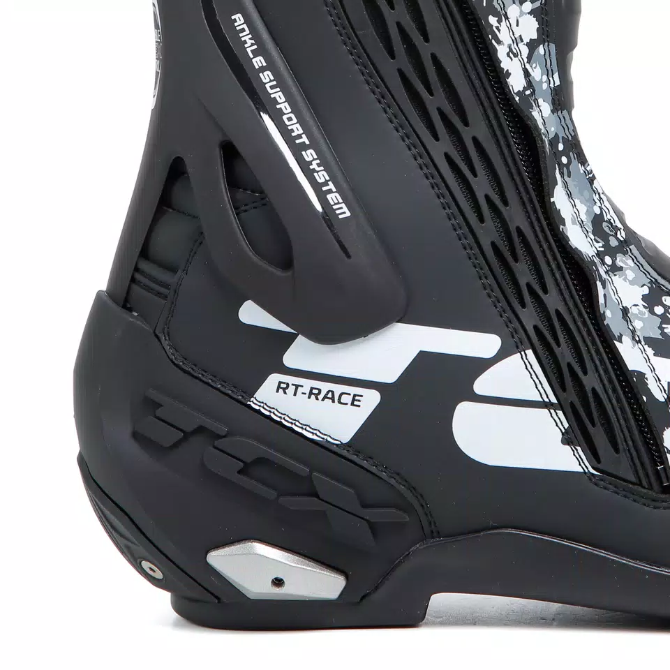 RT-RACE MEN'S MOTORCYCLE BOOTS BLACK/WHITE/GREY -  - 9