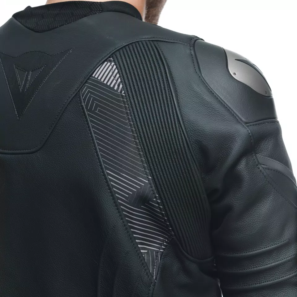 AVRO 5 LEATHER JACKET - BLACK/ANTHRACITE - 10