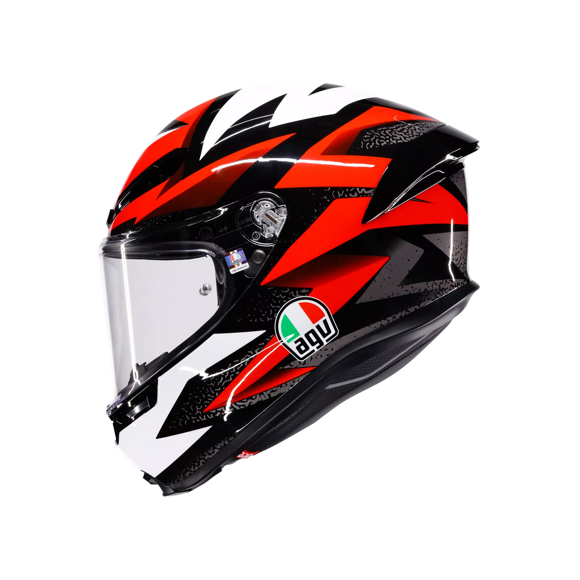K6 S BRAVEN BLACK/RED/WHITE - MOTORBIKE FULL FACE HELMET E2206