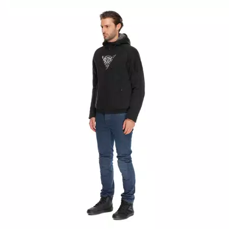 BOVISA - MOTORCYCLE HOODIE FULL-ZIP - BLACK/WHITE - 4