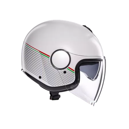 ETERES CAPOLIVERI MATT WHITE/ITALY - MOTORBIKE OPEN FACE HELMET E2206 -  - 3