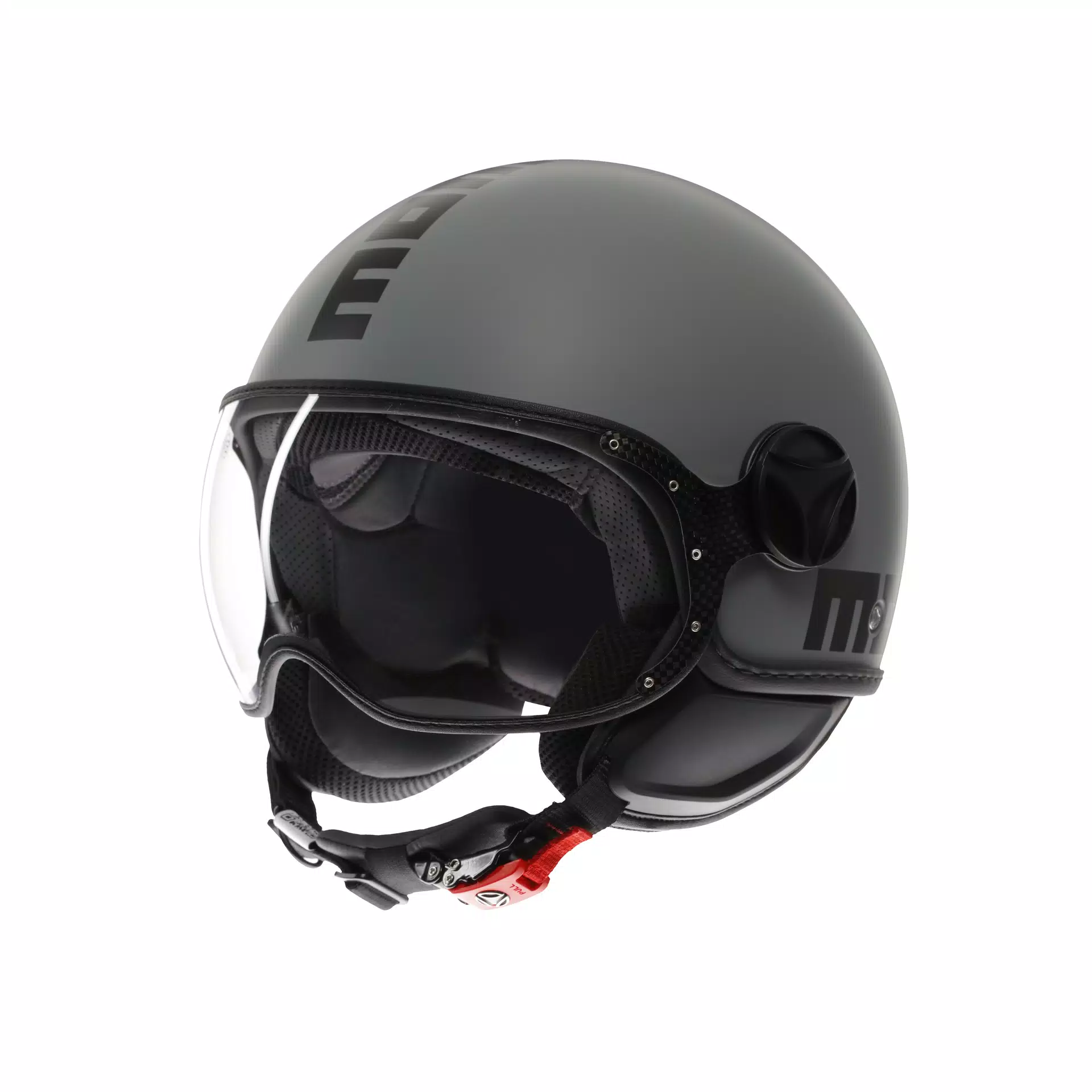 MOMODESIGN FGTR CLASSIC MATT GREY / BLACK - JET HELMET WITH VISOR E2206