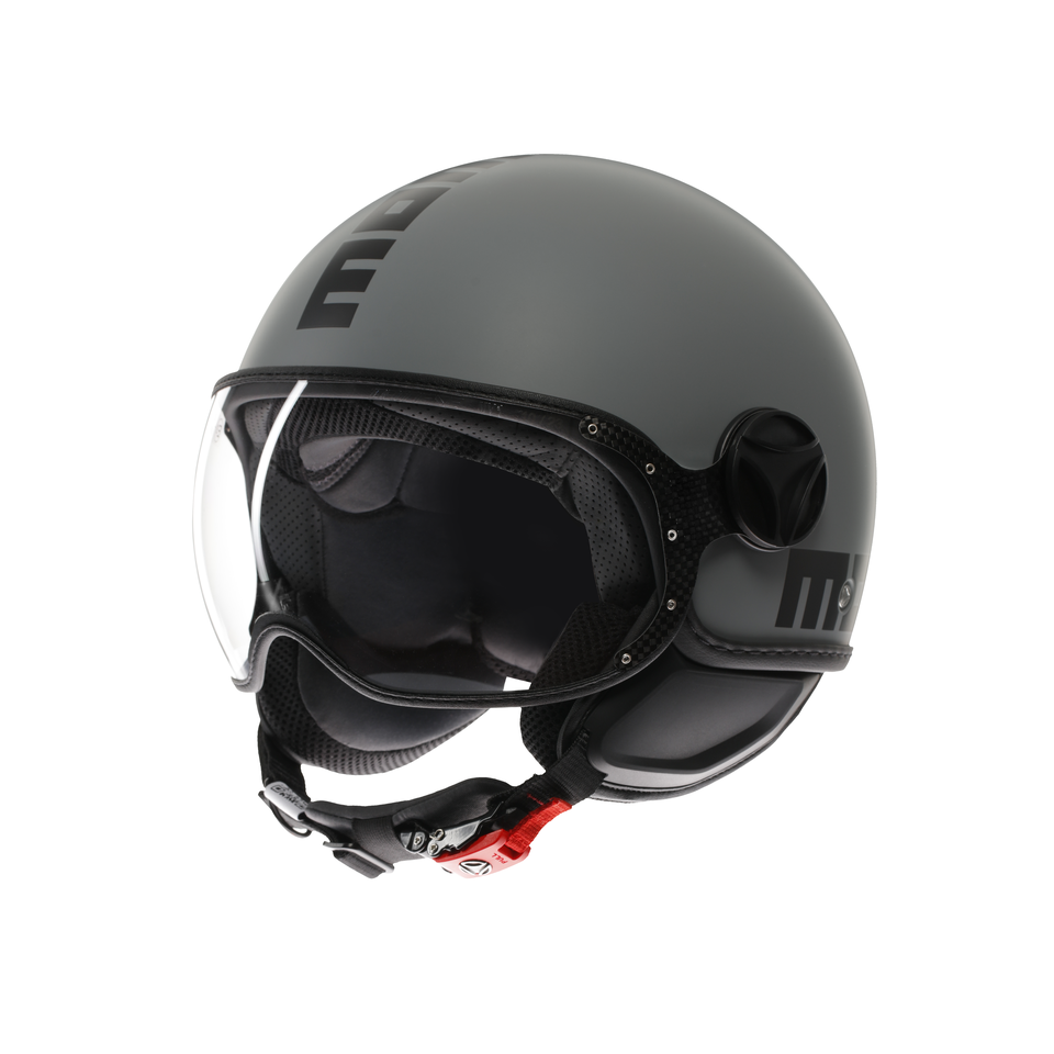 Casco MOMODESIGN FGTR CLASSIC Grigio Opaco-Nero Taglia XS - Demi-Jet Urbano