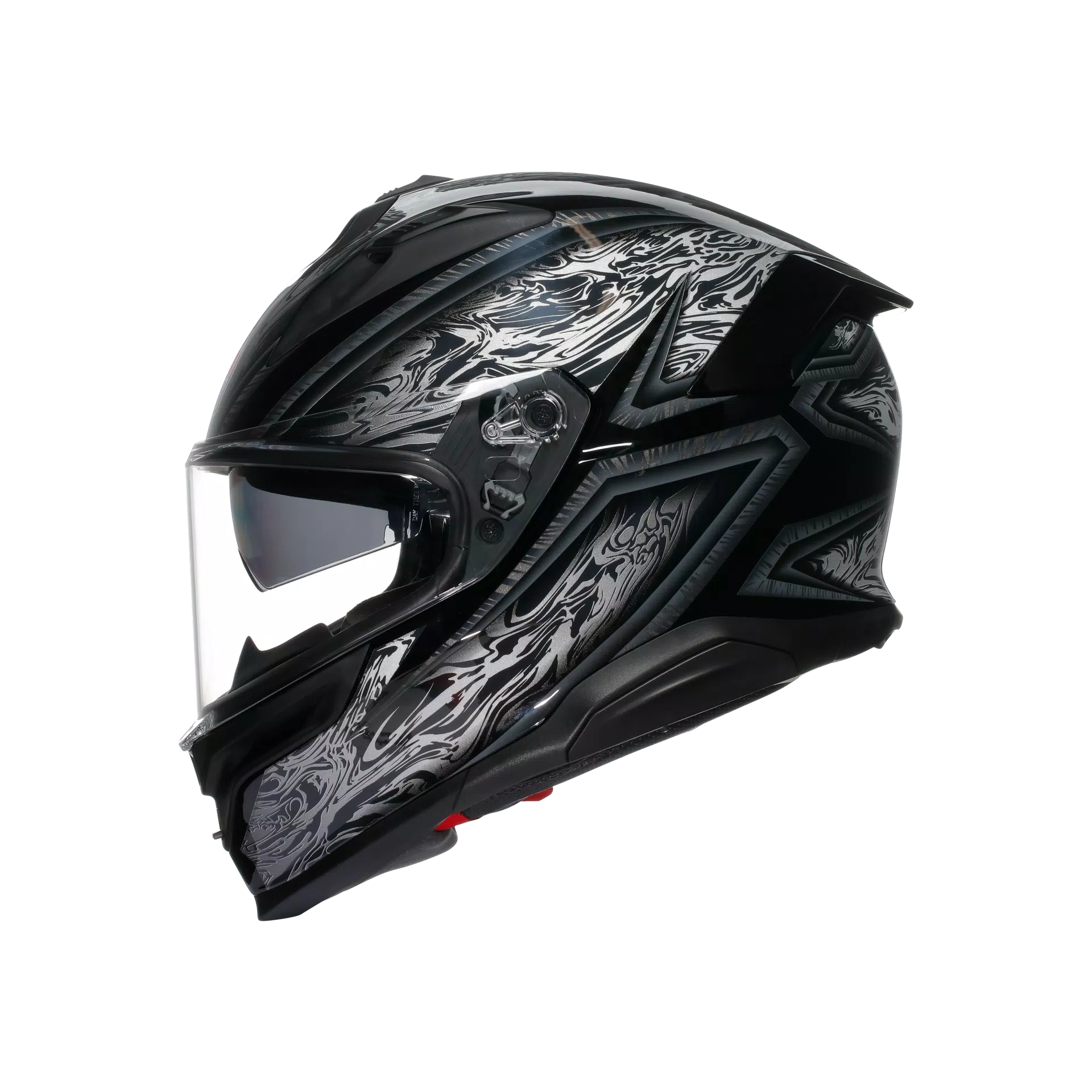 K7 MPLK DAMASCUS BLACK/SILVER - MOTORBIKE FULL FACE HELMET E2206