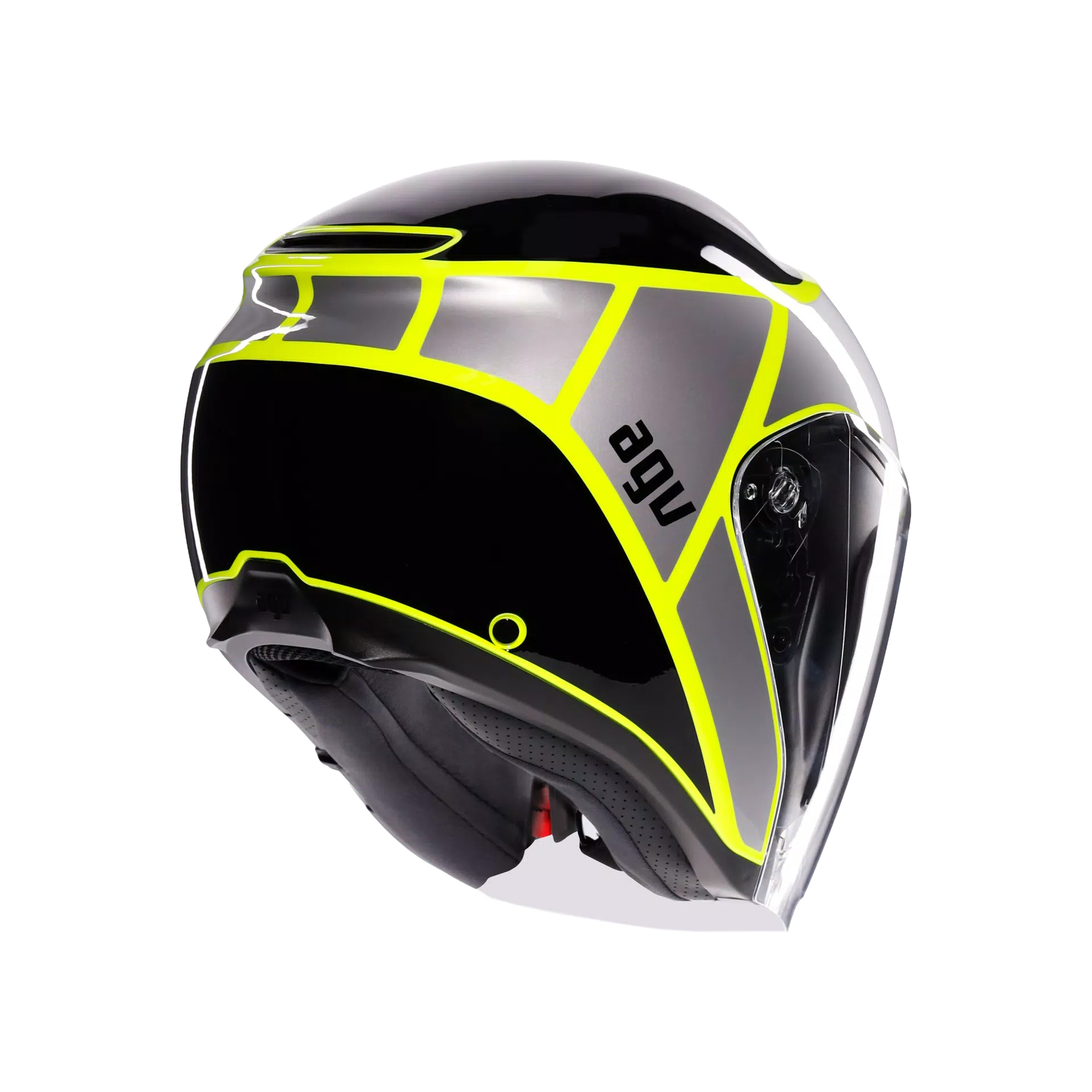 IRIDES DAVAO BLACK/GREY/YELLOW FLUO - CASQUE MOTO JET E2206