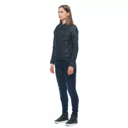DENIM TEX - DAMES MOTORFIETSJAS IN STOF - BLUE - 3