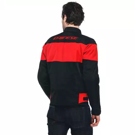 ELETTRICA AIR TEX - MEN'S MOTORCYCLE JACKET IN FABRIC - BLACK/BLACK/LAVA-RED - 3