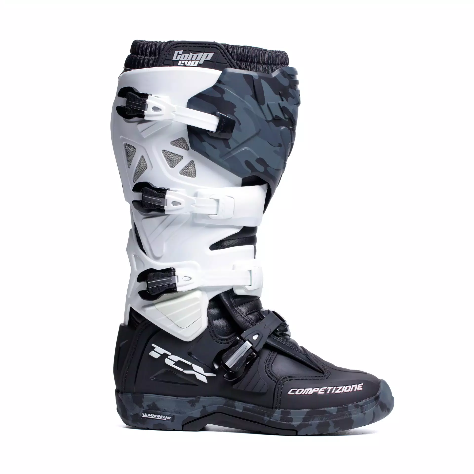 COMP EVO 2 MEN'S MOTORCYCLE OFFROAD BOOTS - BLACK/WHITE/CAMO