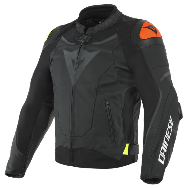 vr46-victory-leather-jacket-black-fluo-yellow image number 0