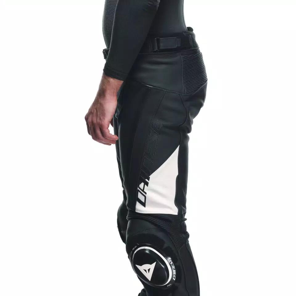 DELTA 4 - MEN'S MOTORCYCLE LEATHER PANTS - BLACK/WHITE - 12
