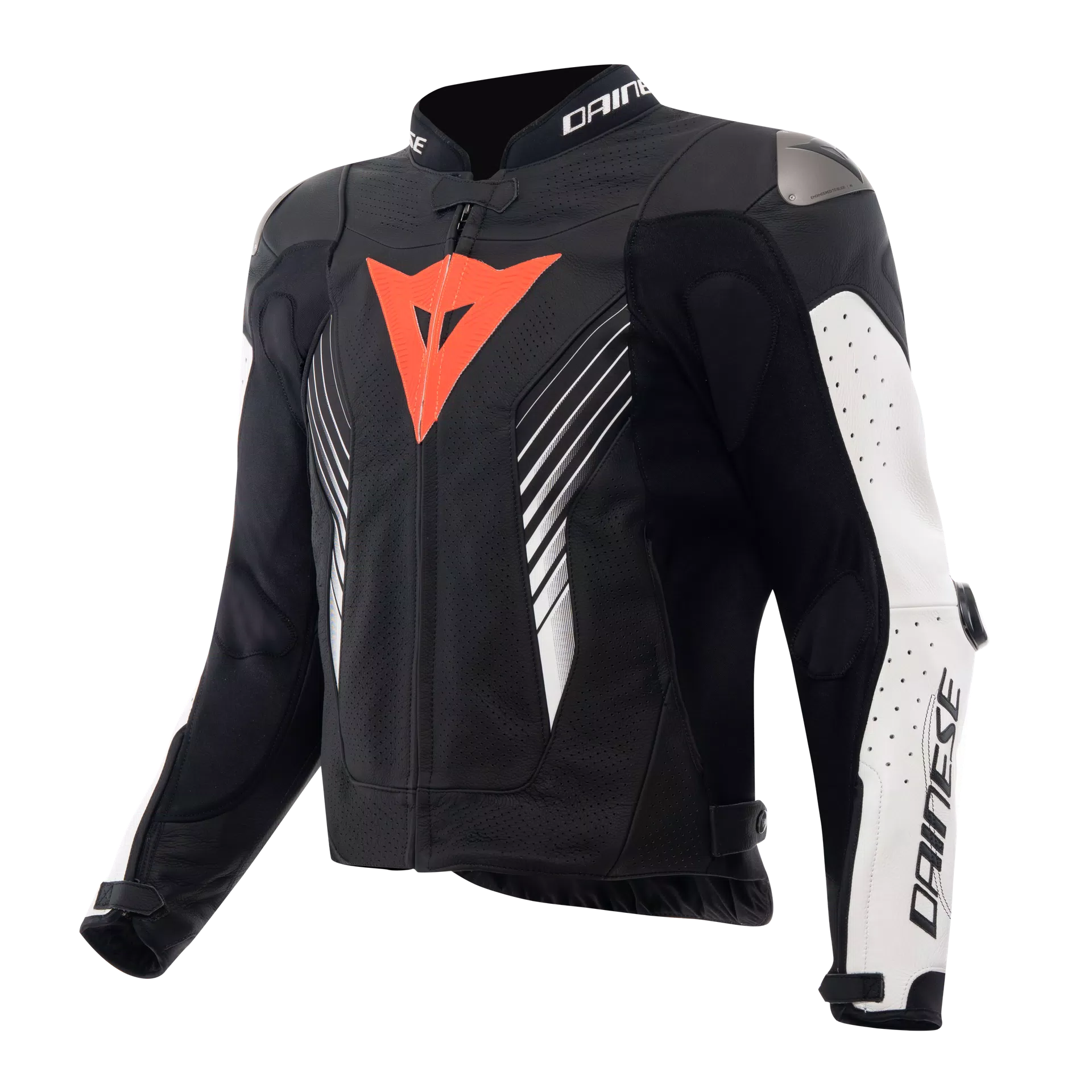SUPER SPEED 5 LEATHER JACKET PERF. | BLACK/WHITE/RED-FLUO | Dainese