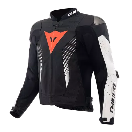SUPER SPEED 5 LEATHER JACKET PERF. - BLACK/WHITE/RED-FLUO - 1