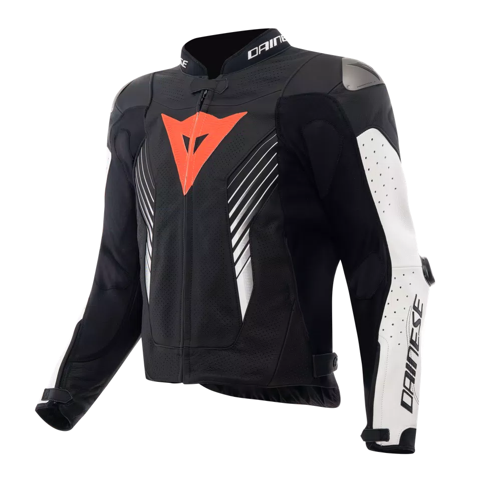 SUPER SPEED 5 LEATHER JACKET PERF. - BLACK/WHITE/RED-FLUO - 1
