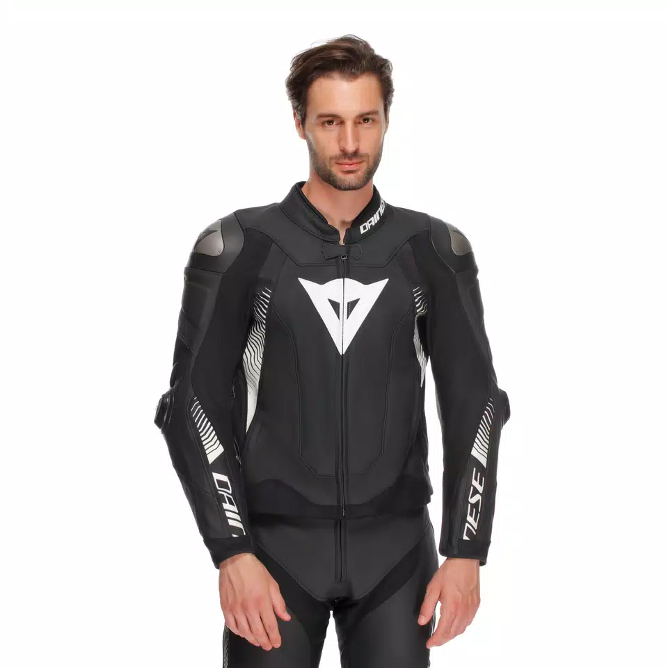 SUPER SPEED 4 - MEN'S MOTORCYCLE LEATHER JACKET - BLACK-MATT/WHITE - 5