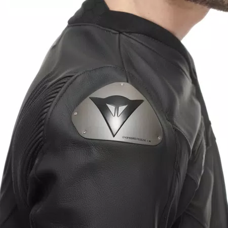RACING 5 - MEN LEATHER MOTORCYCLE JACKET SHORT/TALL FIT (S/T) - BLACK/BLACK/BLACK - 5
