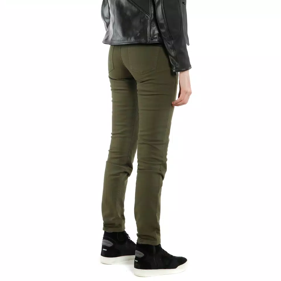 CLASSIC SLIM - WOMEN'S MOTORCYCLE PANTS IN FABRIC - OLIVE - 4