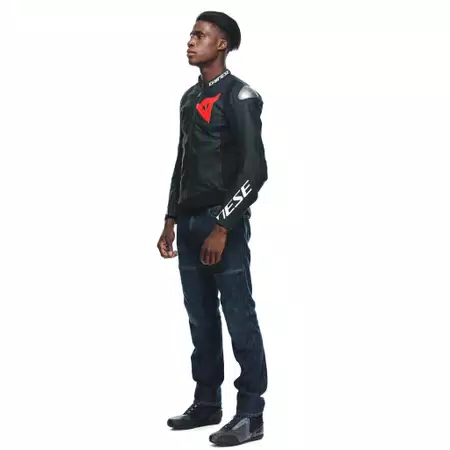 SPORTIVA - MEN'S MOTORCYCLE PERFORATED LEATHER JACKET - BLACK-MATT/BLACK-MATT/BLACK-MATT - 4