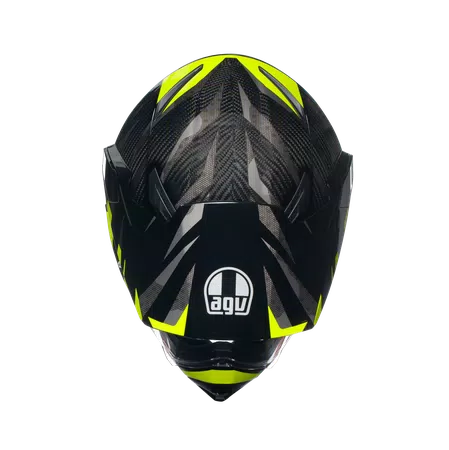 AX9 STEPPA CARBON/GREY/YELLOW FLUO - MOTORBIKE FULL FACE HELMET E2206 -  - 7