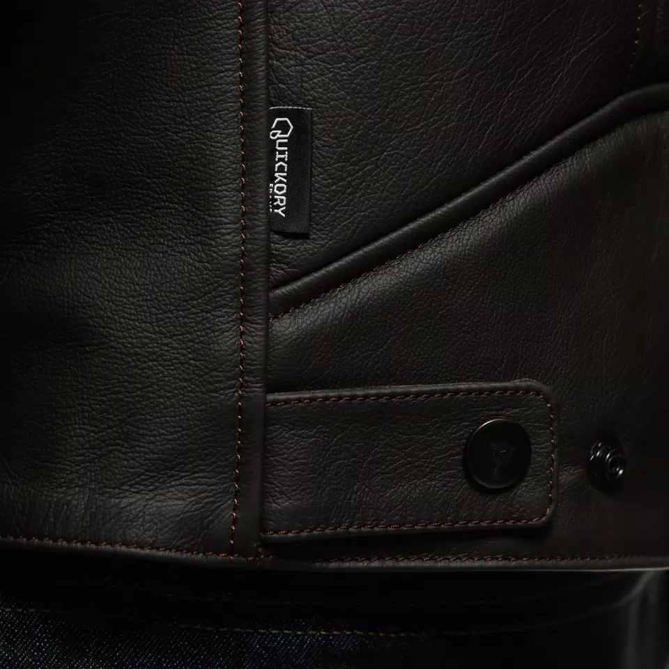 FULCRO - MEN'S MOTORCYCLE LEATHER JACKET - DARK-BROWN - 13