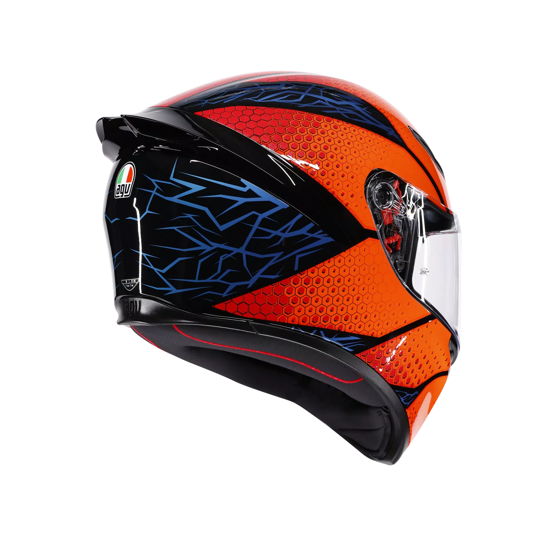 K1 S SPEEDARMOR BLACK/ORANGE/BLUE - MOTORBIKE FULL FACE HELMET DOT (E2206)