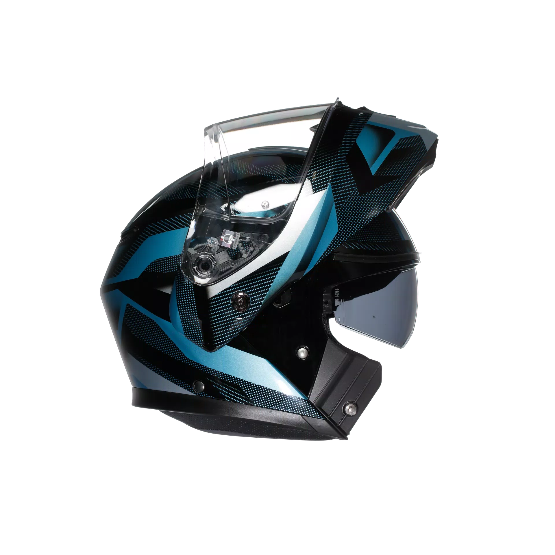 STREETMODULAR LEDRO MATT BLACK/POWDER BLUE - CASQUE MOTO MODULAIRE E2206