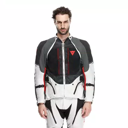 SUPER ADVENTURE ABSØLUTESHELL™ - HEREN MOTORFIETS OFF-ROAD JAS - GLACIER-GREY/IRON-GATE/RED - 5