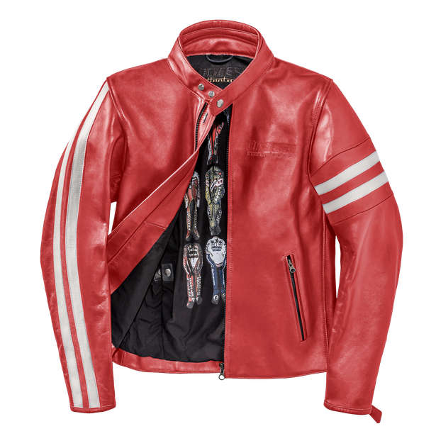FRECCIA72 LEATHER JACKET RED/WHITE-S- Dainese72