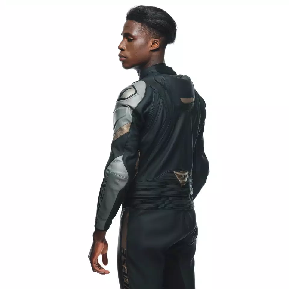 AVRO 4 LEATHER 2PCS SUIT - BLACK-MATT/CHARCOAL-GRAY/TIBETAN-PLATINUM - 6