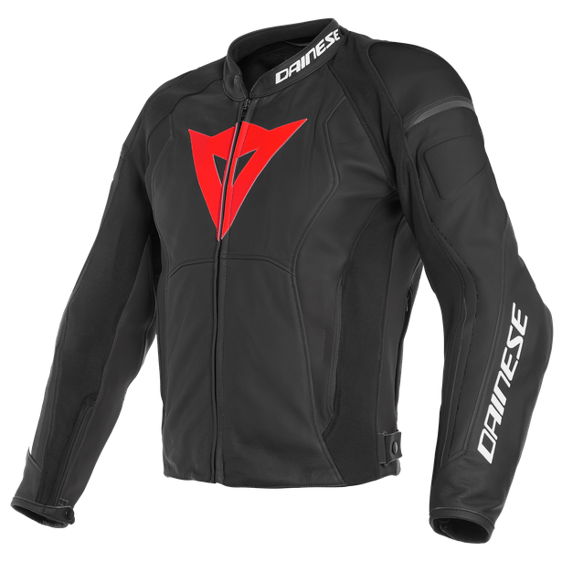 NEXUS LEATHER JACKET BLACK/LAVA-RED/BLACK- Leather
