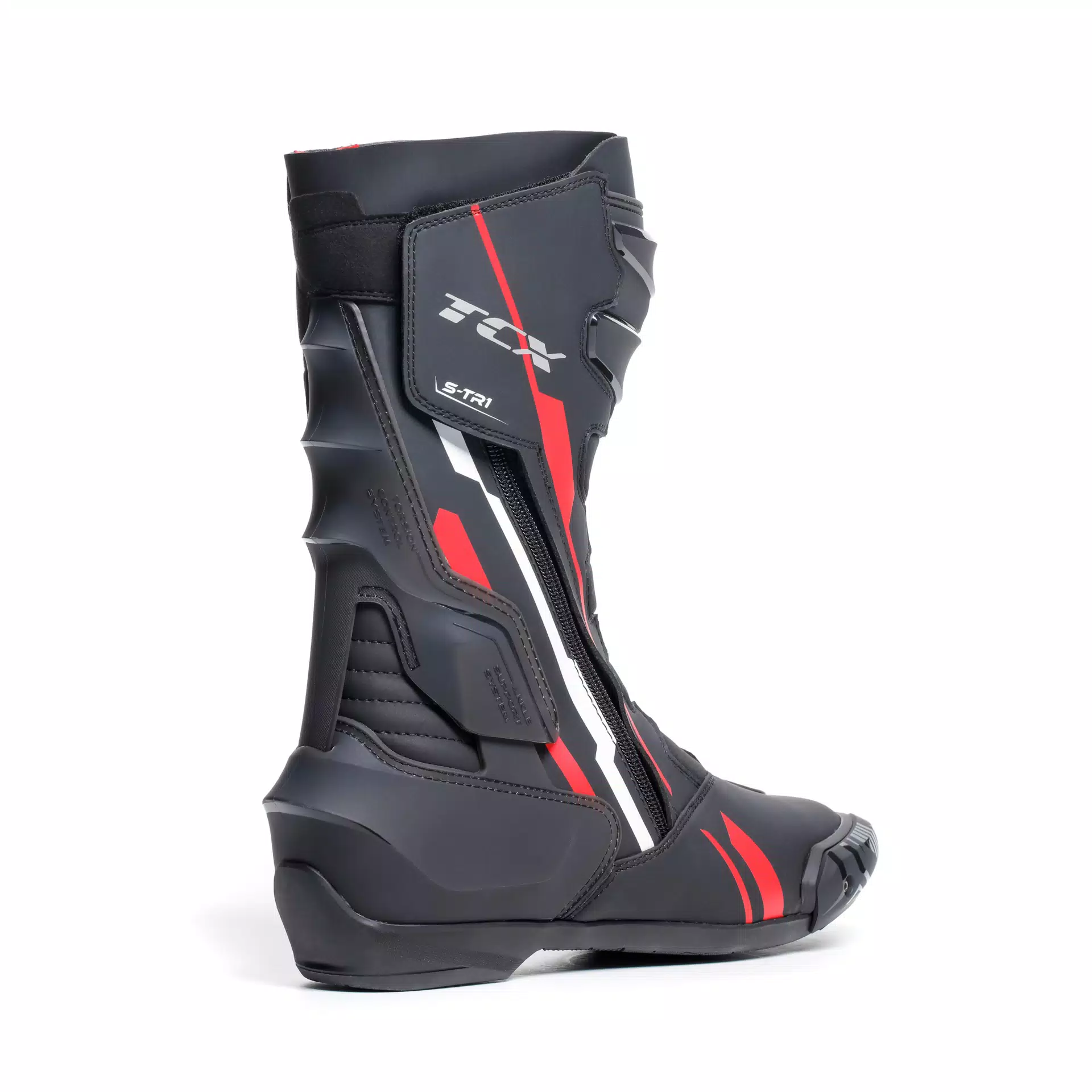 S-TR1 MEN'S MOTORCYCLE BOOTS - BLACK/RED/WHITE
