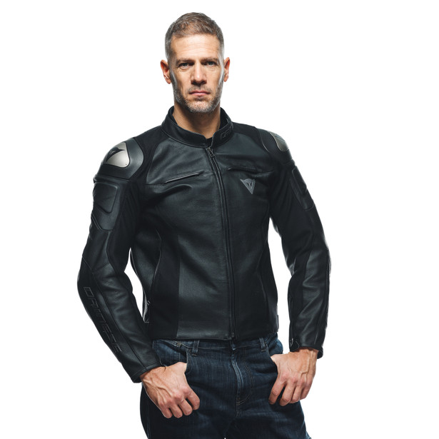 essential-racing-leather-perf-jacket-black-anthracite image number 4