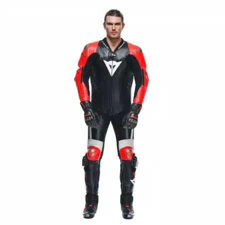 MUGELLO 3 PERF. D-AIR® 1PC LEATHER SUIT - BLACK/FLUO-RED/WHITE - 3