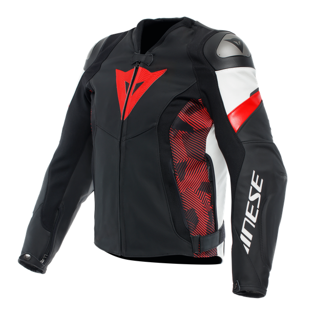 avro-5-giacca-moto-in-pelle-uomo-black-red-lava-white image number 0