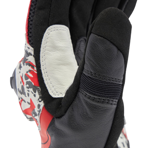 mig-3-unisex-leather-gloves-black-red-spray-white image number 5